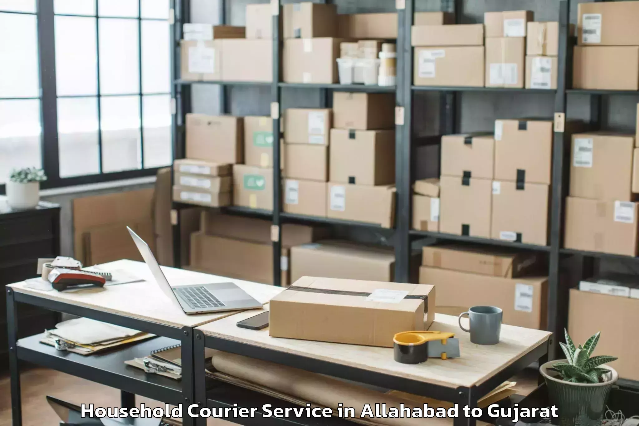 Book Allahabad to Jhalod Household Courier